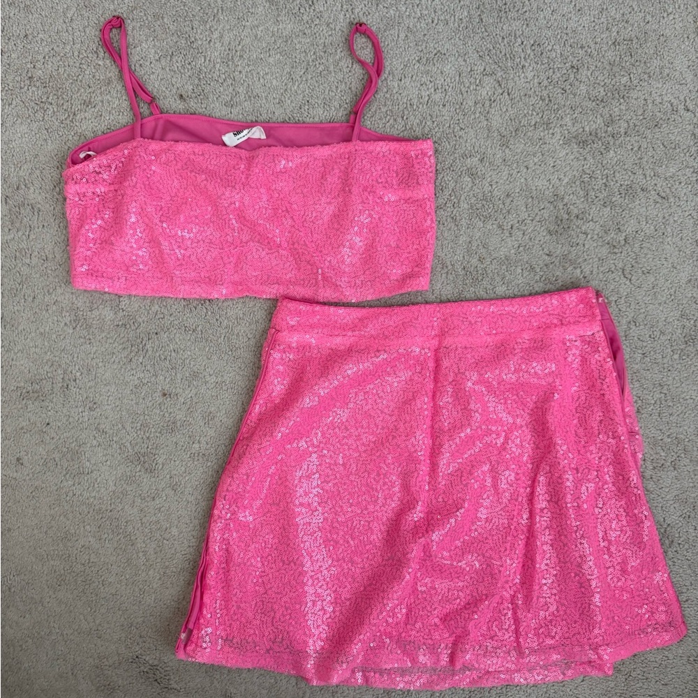 Showpo Pink Sequin Set | Size 8 | EUC